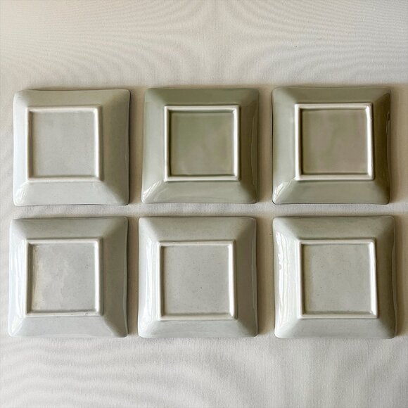 6 Japanese Hand Painted Sushi Soy Sauce Dishes Assorted Square Side Plate Set - Picture 3 of 8